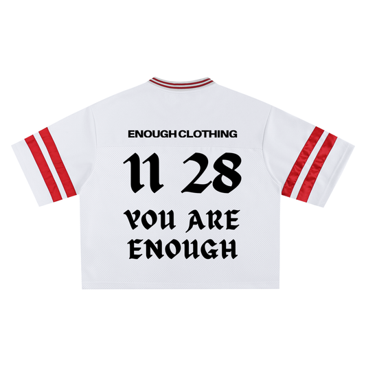 YOU ARE ENOUGH Boxy Jersey Brick Red