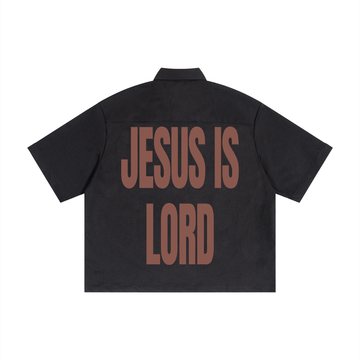 Jesus Is Lord Short Sleeve Shirt Black