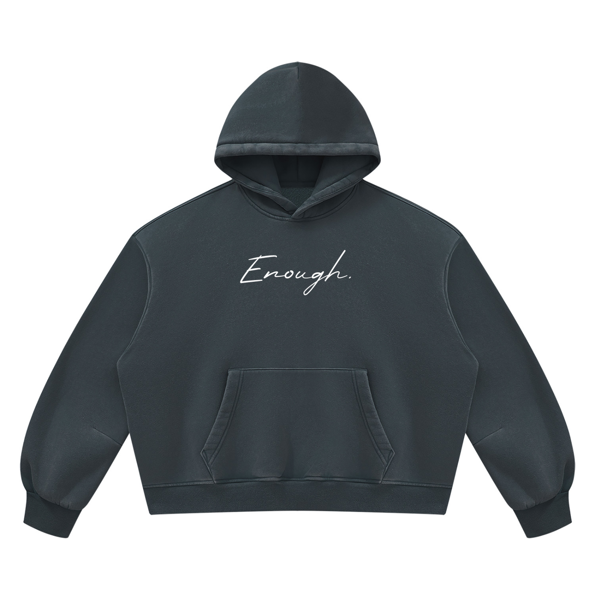 Enough.Vintage Wash Boxy Fleece Hoodie