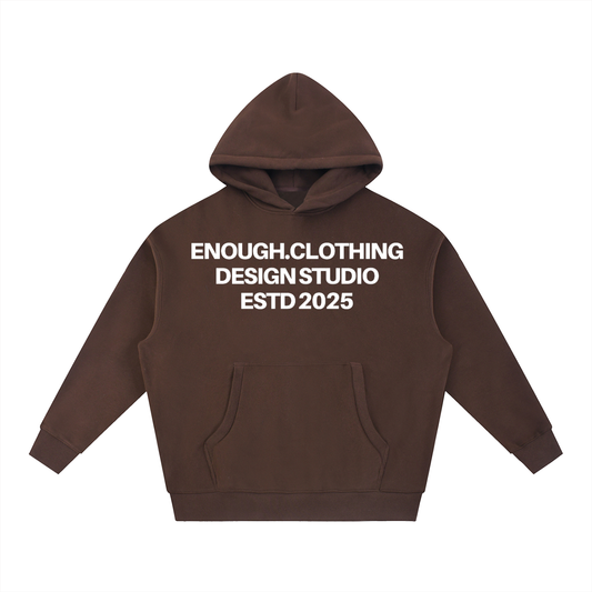 Enough.Essential Boxy Hoodie Coffee