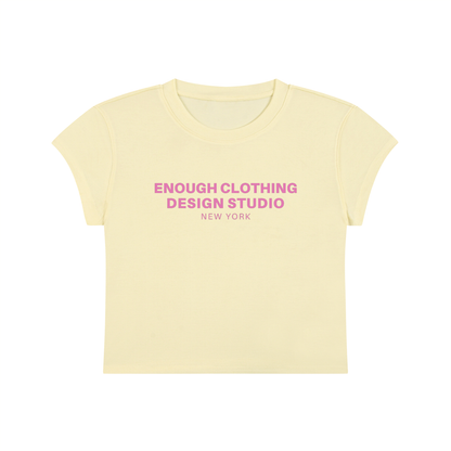 Women's ECDS NY Cropped Crewneck Light Yellow