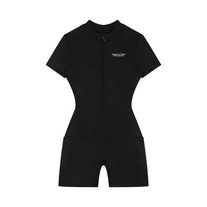 Women's Quarter-Zip Short Sleeve Romper