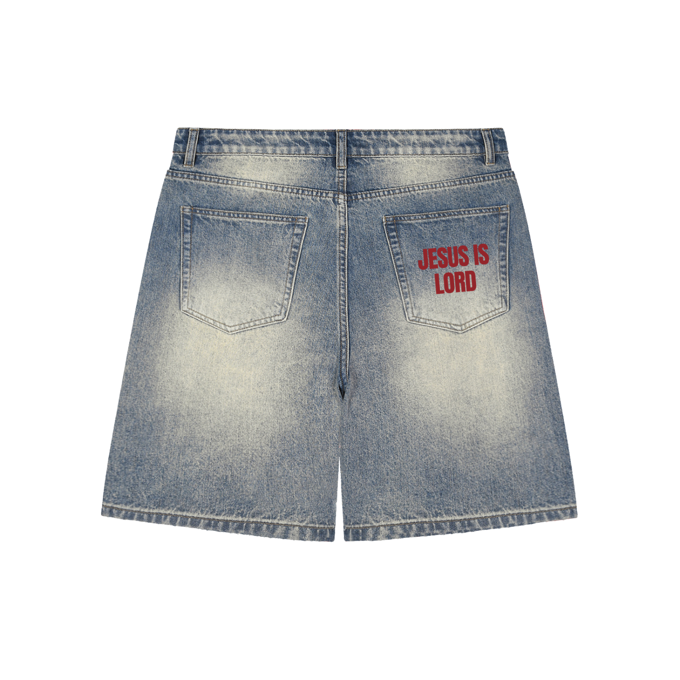 Jesus Is Lord Baggy Denim Shorts