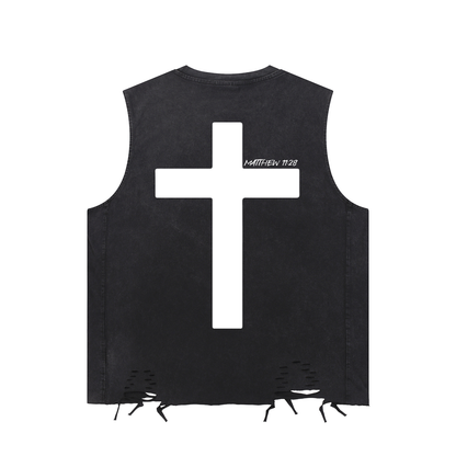 Snow Washed Raw-Hem Tank Top