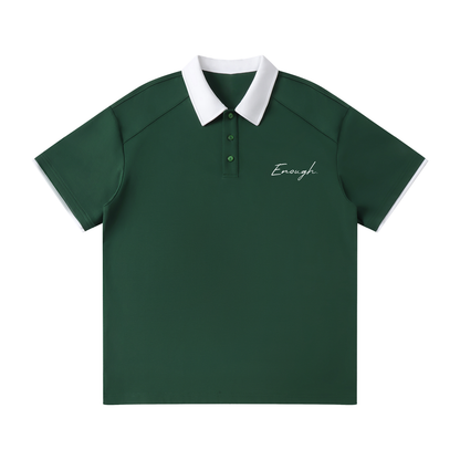 Contrast Collar Raglan Polo Shirt
