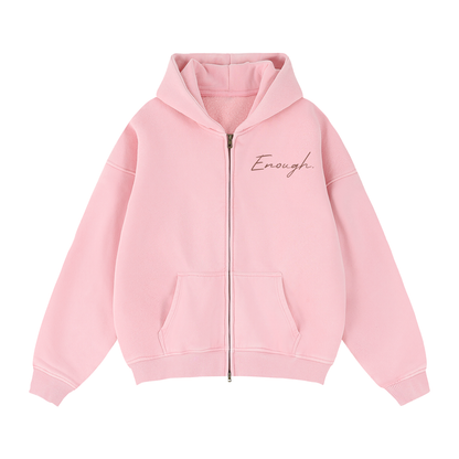 Enough.Zip-Through Boxy Fleece Hoodie