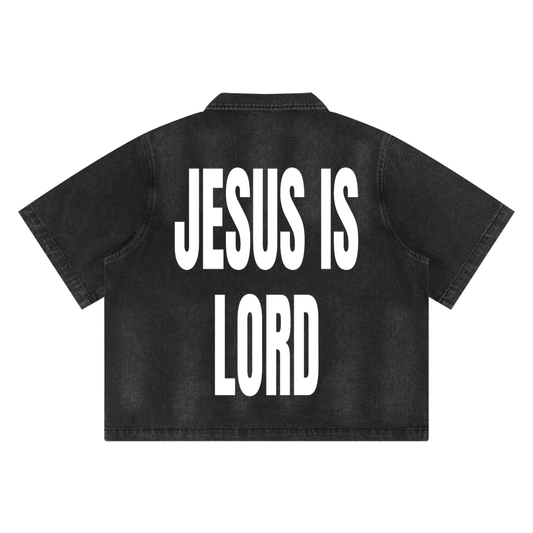 Jesus Is Lord Full-Zip Denim Shirt