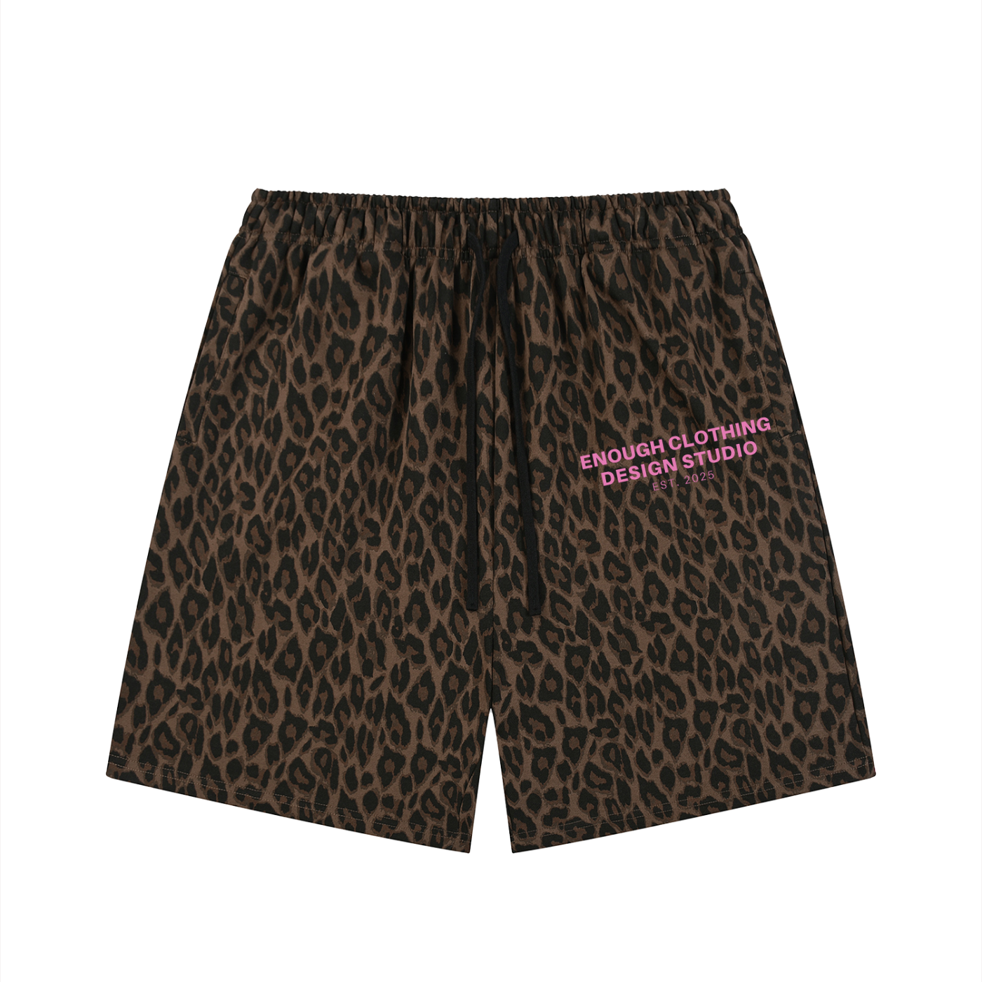 Unisex Heavyweight Leopard Drawstring Shorts