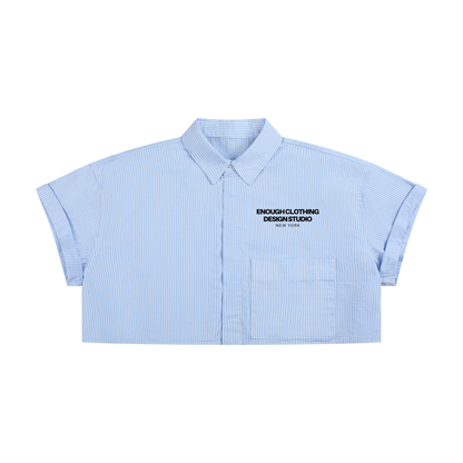 Women’s Striped Boxy Cropped Shirt