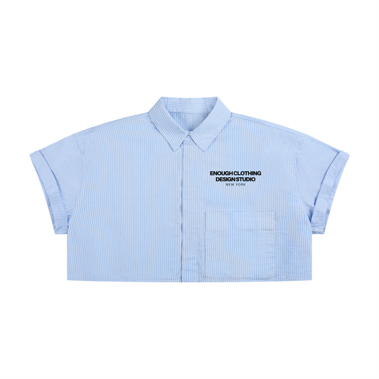 ECDS Striped Boxy Cropped Shirt