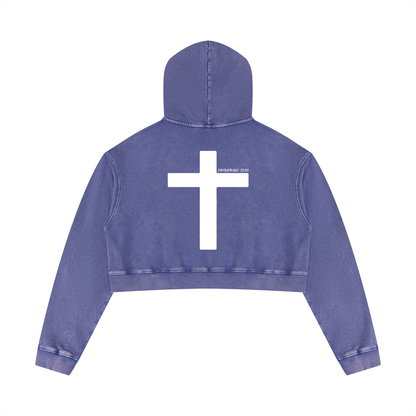 Women’s Mineral Washed Crop Hoodie