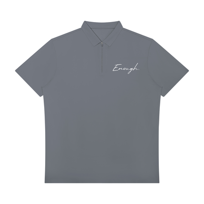 Enough.Men's Quarter-Zip Performance Polo Shirt