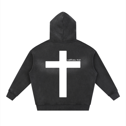 Sunfade Two-way Zipper Boxy Fleece Hoodie