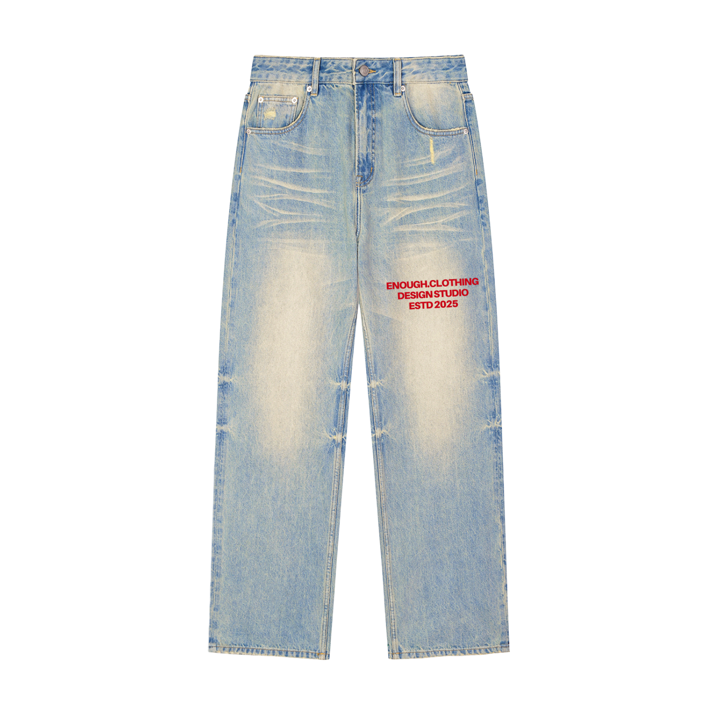 Enough.Raw Hem Denim Jeans