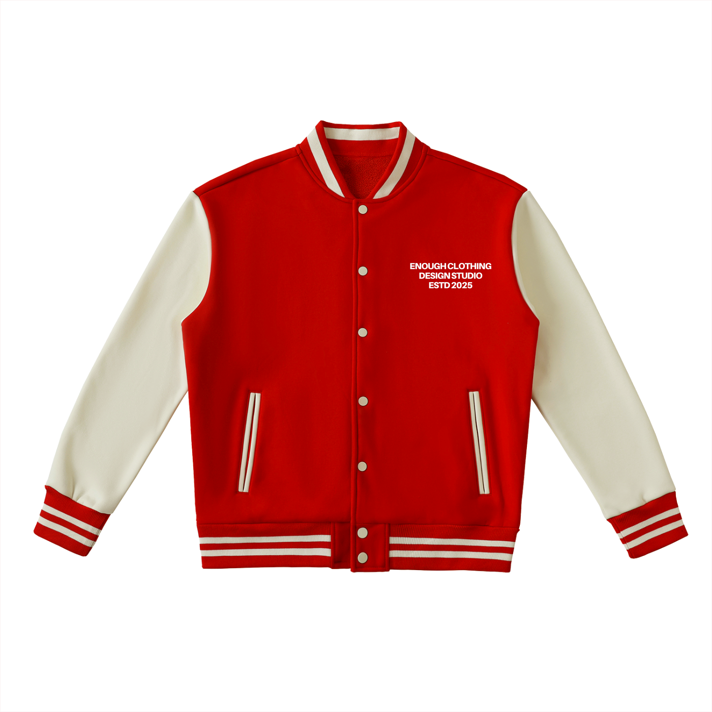 Enough.Varsity Jacket Red