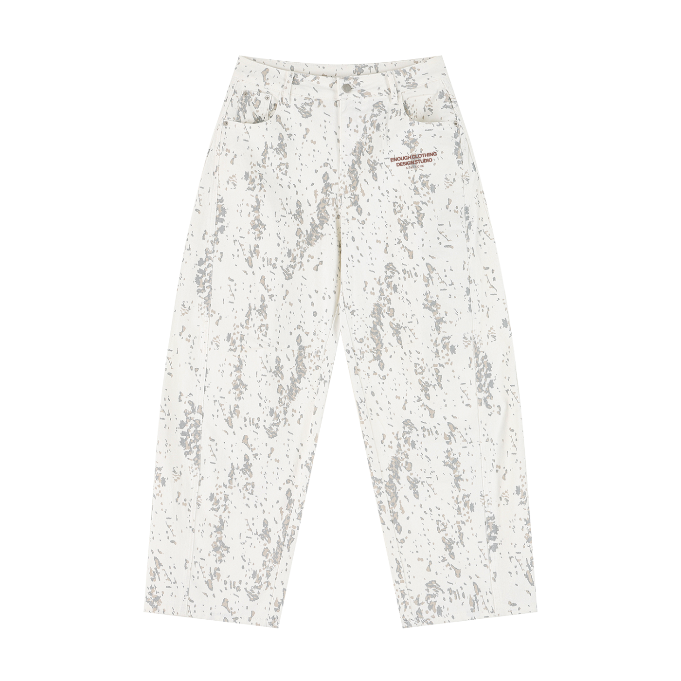 ECDS Women's Splatter Barrel Leg Jeans