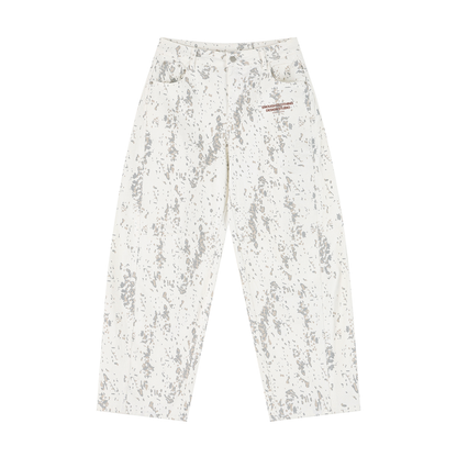 ECDS Women's Splatter Barrel Leg Jeans