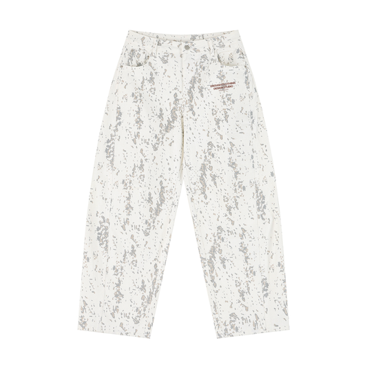 ECDS Women's Splatter Barrel Leg Jeans