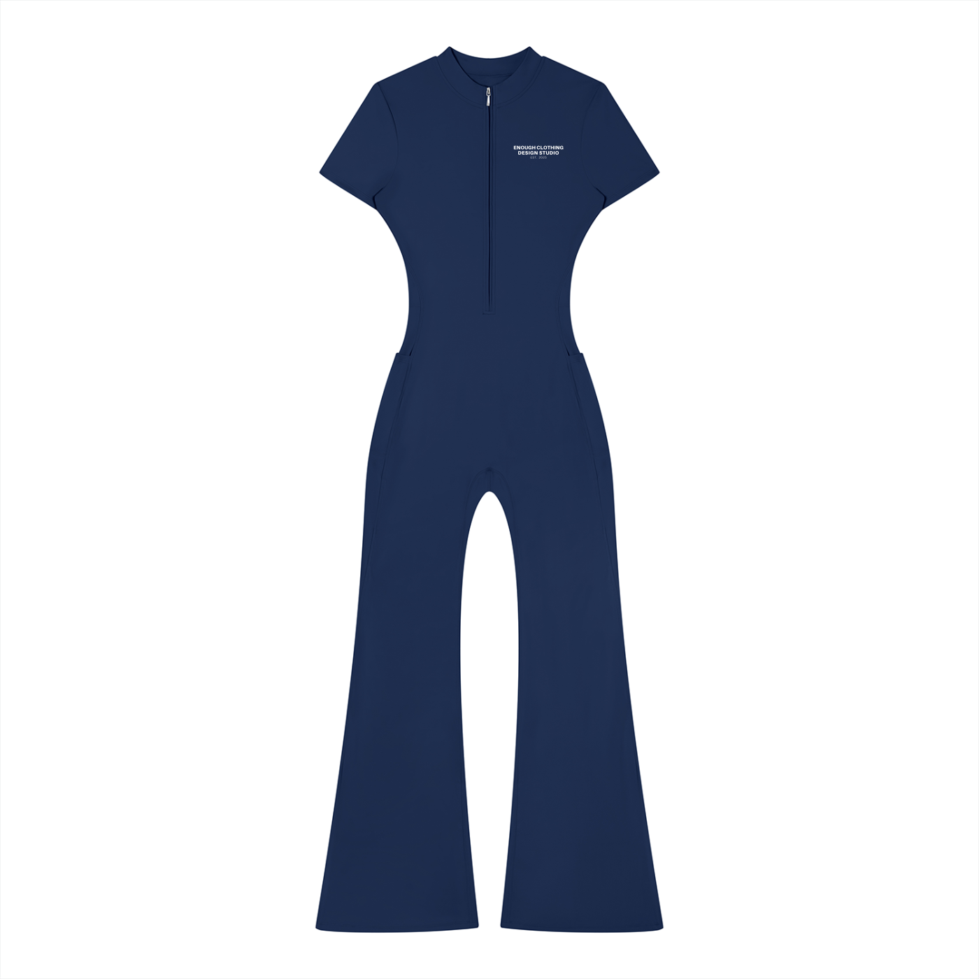 Women’s Tight Flared Leg Quarter-Zip Jumpsuit