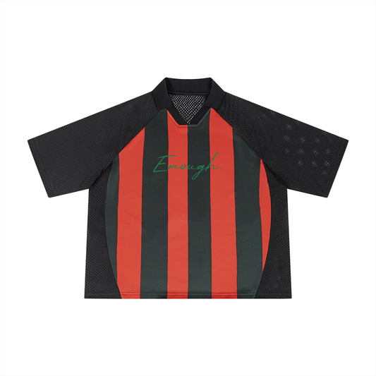 Enough.Striped Mesh Boxy Soccer Jersey