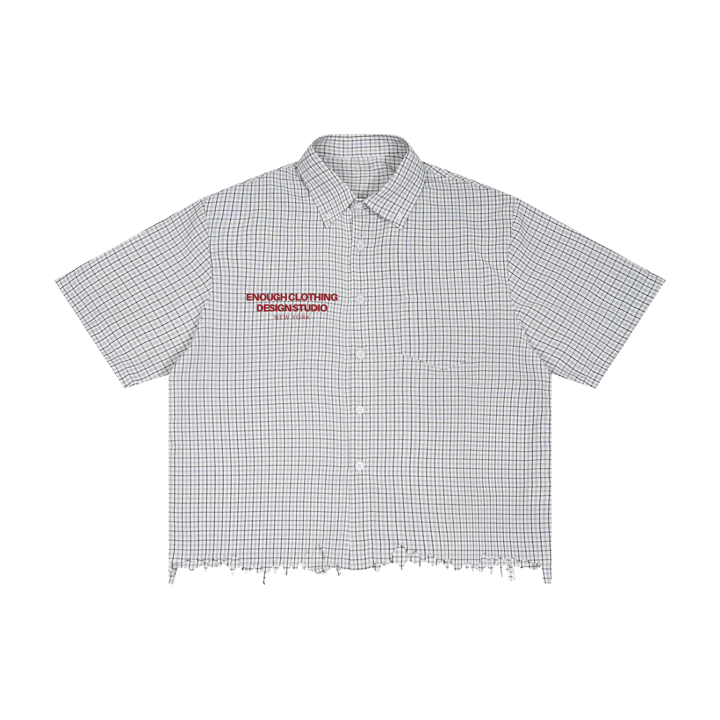 Jesus Is Lord Distressed Plaid Boxy Shirt