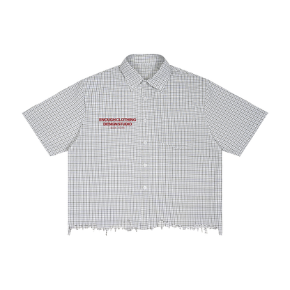 Jesus Is Lord Distressed Plaid Boxy Shirt