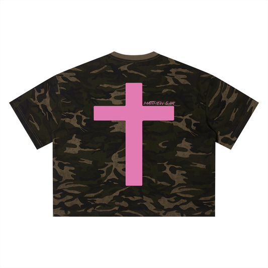 Boxy Camo & Pink Tee
