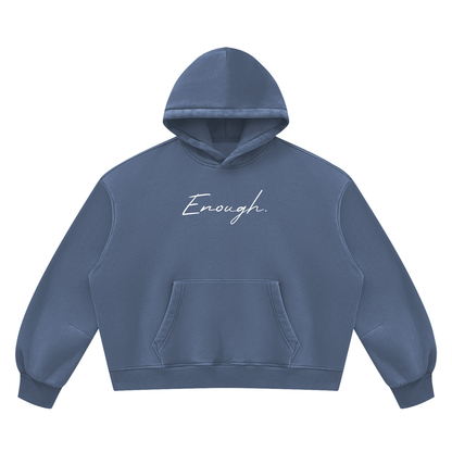 Enough.Vintage Wash Boxy Fleece Hoodie