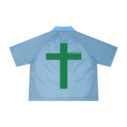 Unisex Striped Mesh Boxy Soccer Jersey