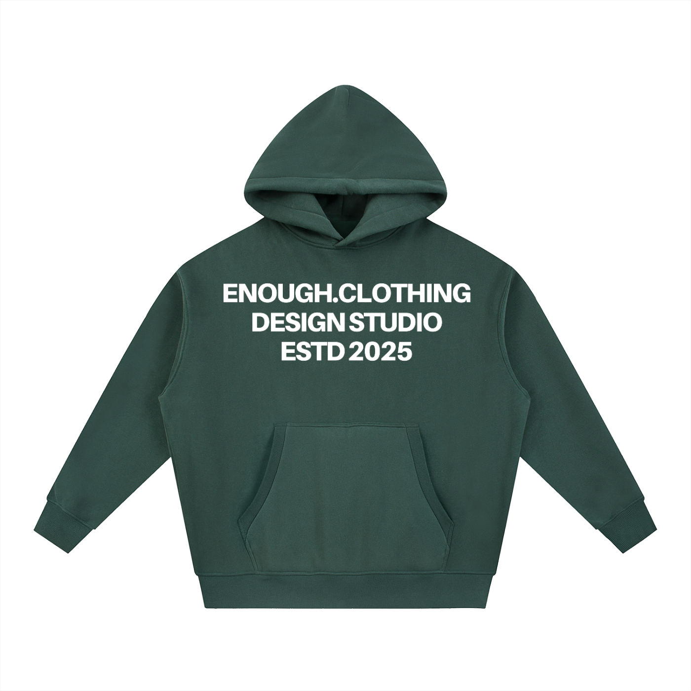 Enough.Essential Boxy Hoodie Dark Green