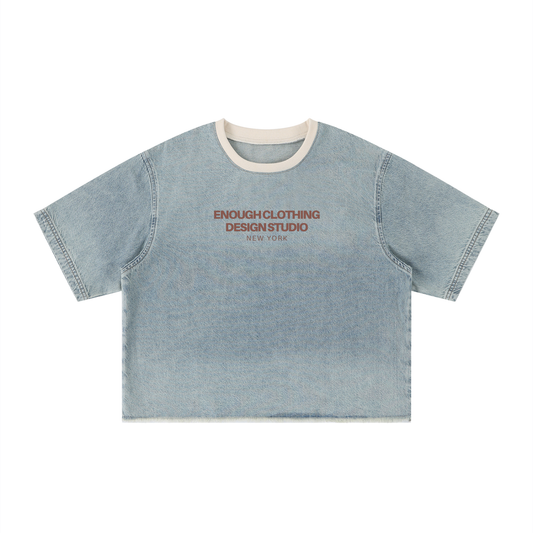 ECDS Vintage Wash Boxy Denim T-Shirt