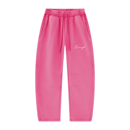 Enough.Vintage Wash Barrel Leg Fleece Sweatpants