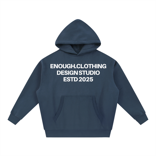 Enough.Essential Boxy Hoodie Navy Blue