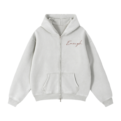 Enough.Zip-Through Boxy Fleece Hoodie