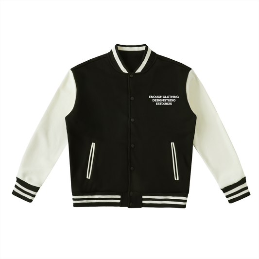Enough.Varsity Jacket Red Black