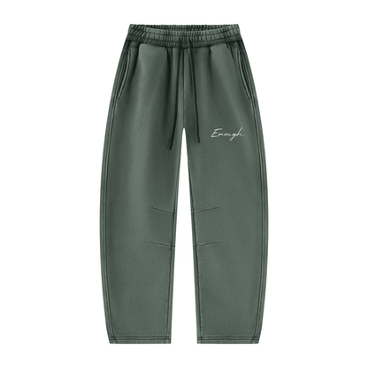 Enough.Vintage Wash Barrel Leg Fleece Sweatpants