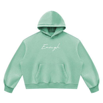 Enough.Vintage Wash Boxy Fleece Hoodie
