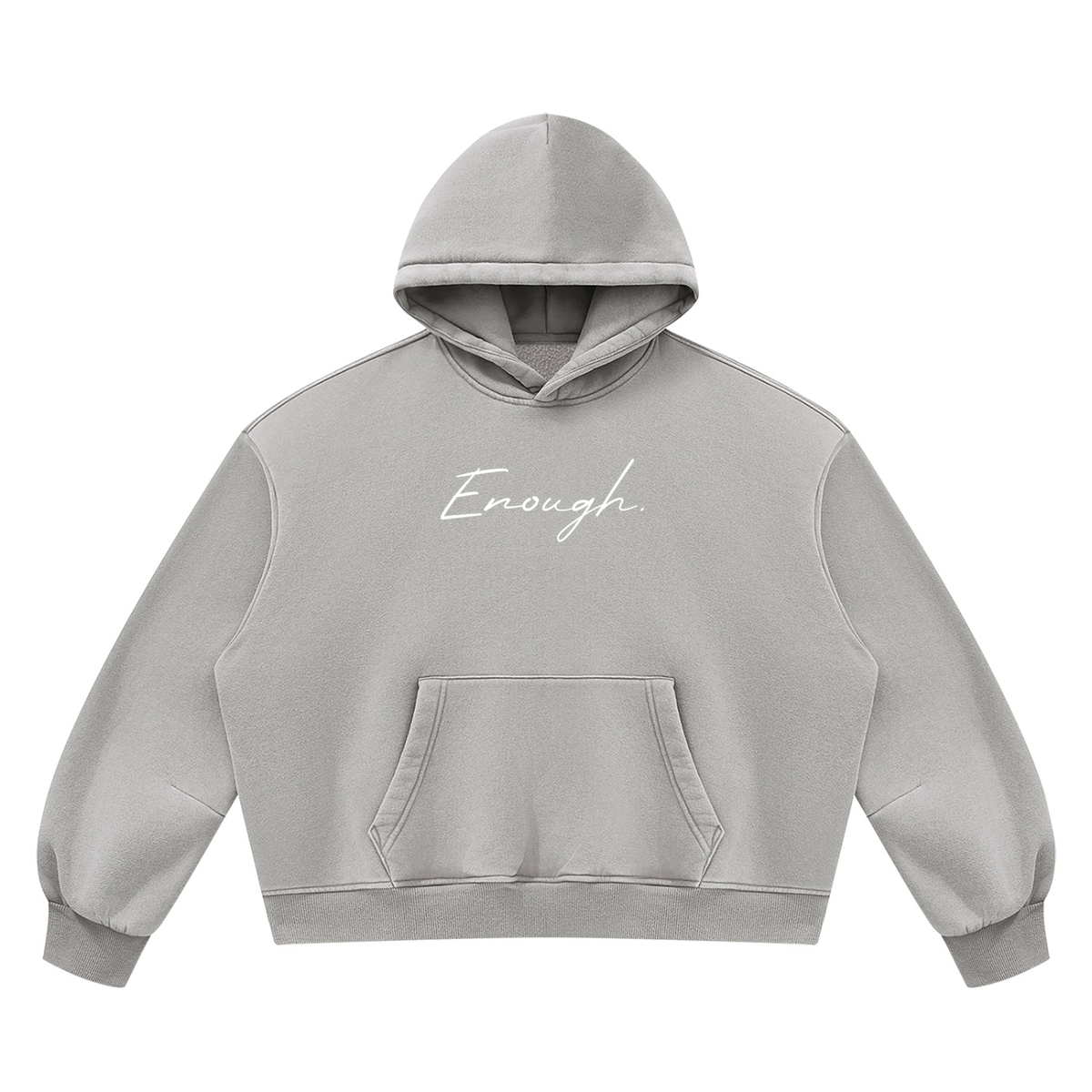 Enough.Vintage Wash Boxy Fleece Hoodie