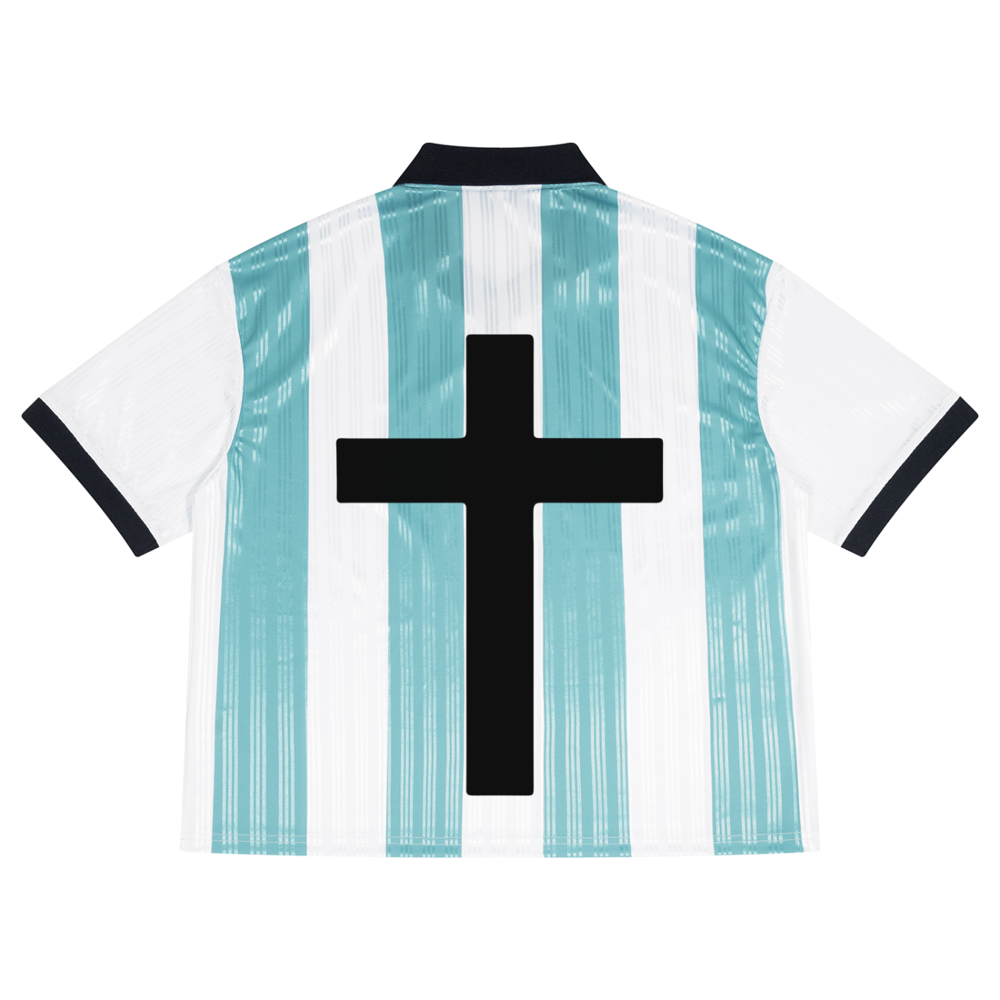 Unisex Boxy Striped Collared Soccer Jersey