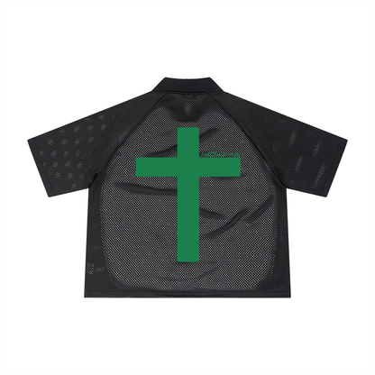 Unisex Striped Mesh Boxy Soccer Jersey