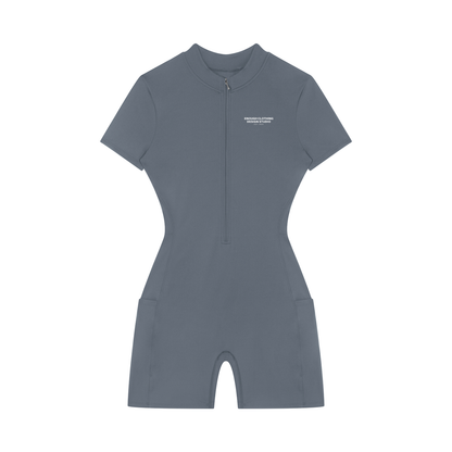 Women's Quarter-Zip Short Sleeve Romper