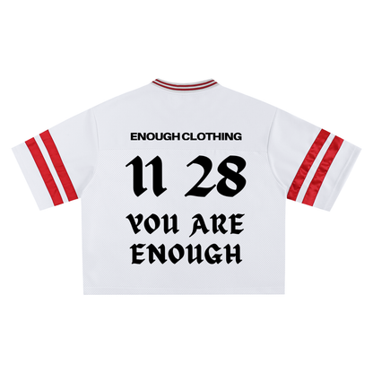 YOU ARE ENOUGH Boxy Jersey Brick Red