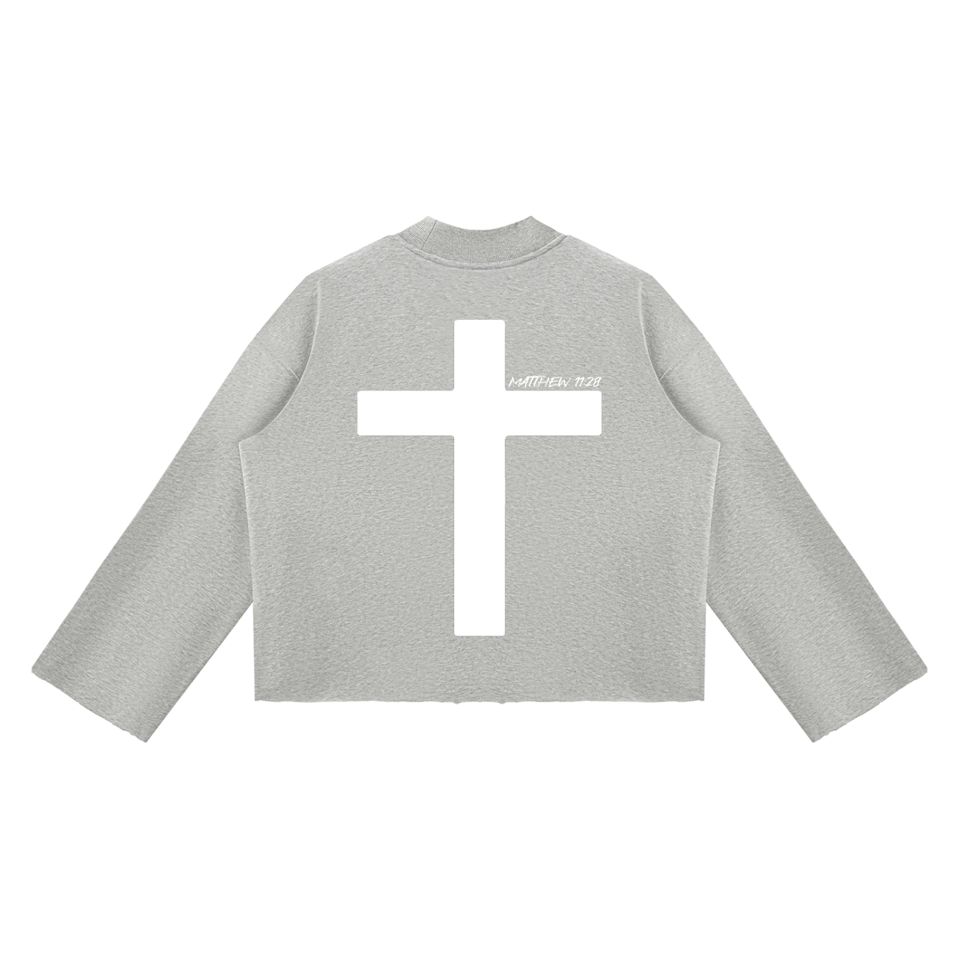 Unisex Mock Neck Raw Edge Boxy Sweatshirt
