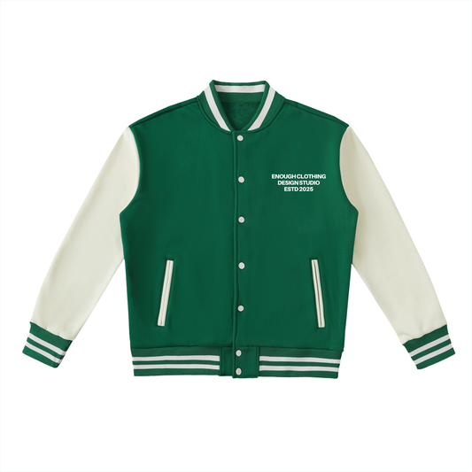 Enough.Varsity Jacket Green