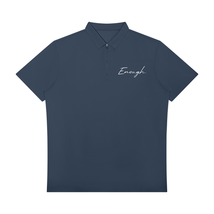 Enough.Men's Quarter-Zip Performance Polo Shirt