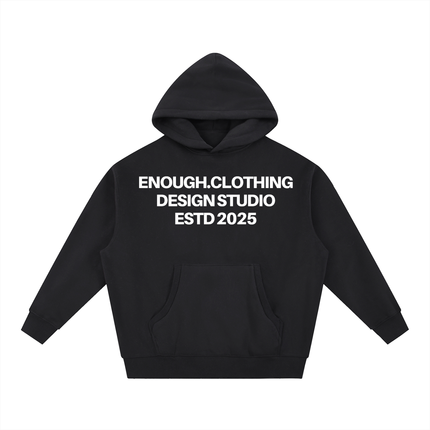 Enough.Essential Boxy Hoodie Black
