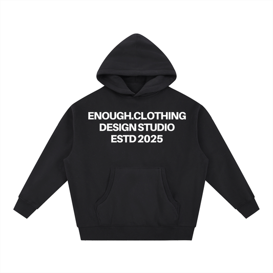 Enough.Essential Boxy Hoodie Black